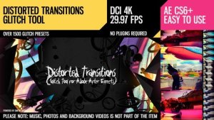 Distorted Transitions (Glitch Tool) Video Displays template preview