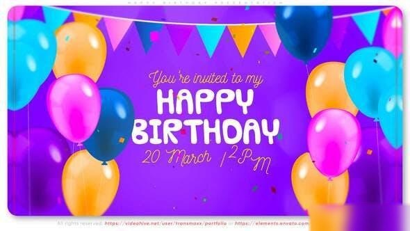 Videohive Happy Birthday Presentation Openers template preview