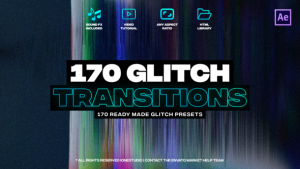 Videohive 170 Glitch Transitions Elements template preview