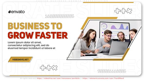 Videohive Faster Business Growth Presentation Video Displays template preview
