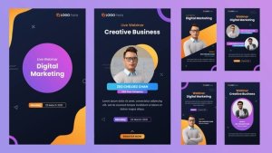 Videohive Webinar Instagram Story Broadcast-packages template preview