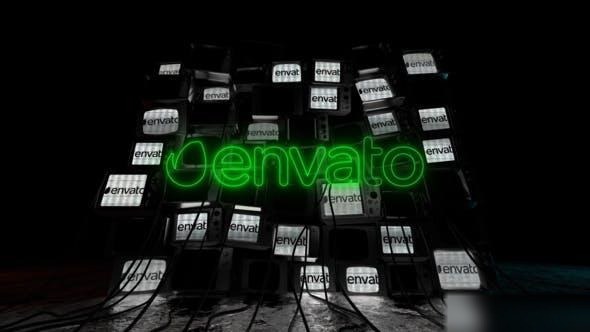 Videohive TV Wall Logo Reveal Logo Stings template preview