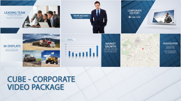 Videohive Cube - Corporate Video Package Video Displays template preview