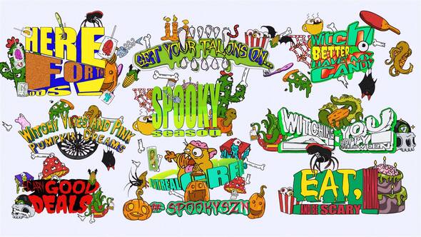 Videohive Halloween Titles Pack 59719029 Titles template preview