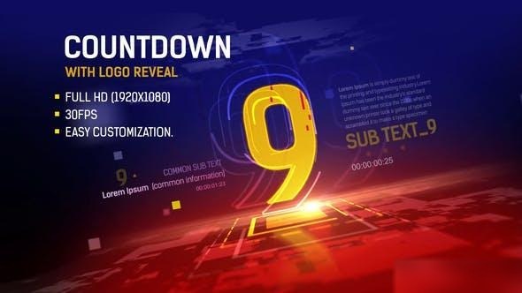 Videohive Countdown with Logo Reveal Openers template preview