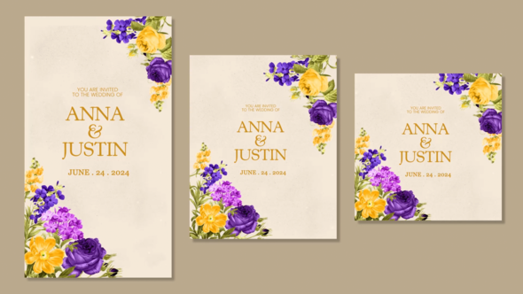 Wedding Invitation Intro 2 Mogrt Premiere Pro template preview