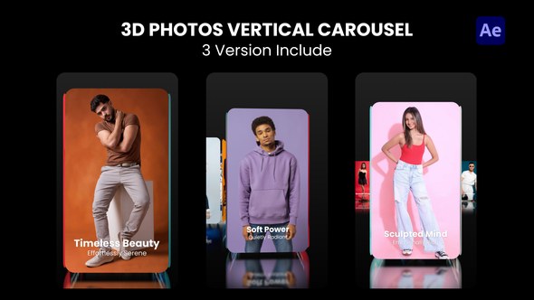 Videohive 3D Photo Vertical Carousel Broadcast-packages template preview