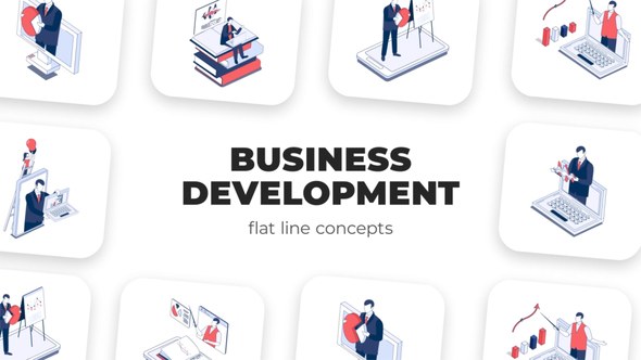 Videohive Business Development - Isometric Concepts Elements template preview