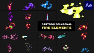 Videohive Cartoon Polygonal Fire Elements | After Effects Elements template preview