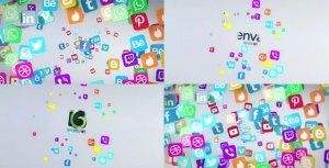 Videohive Social Media Flying Icons Logo Reveal Logo Stings template preview