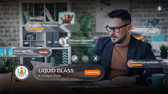 Videohive Liquid Glass Lower Third 60527966 Elements template preview