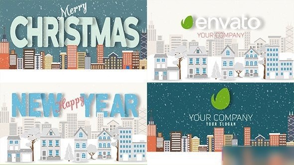 Videohive Christmas and New Year Text with Logo Reveal Logo Stings template preview