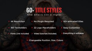 SixtyPlus - 60+ Title Styles Video Displays template preview