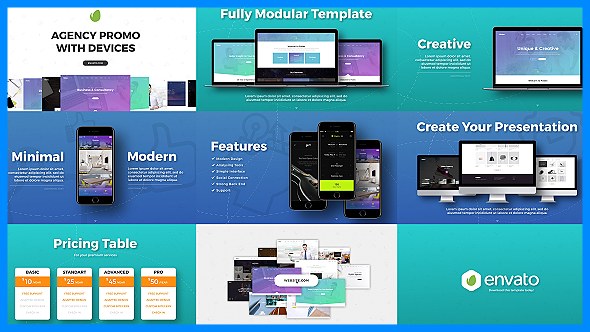 Agency Promo with Devices Video Displays template preview