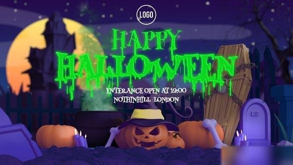 Videohive 3D Cartoon Halloween Intro Openers template preview