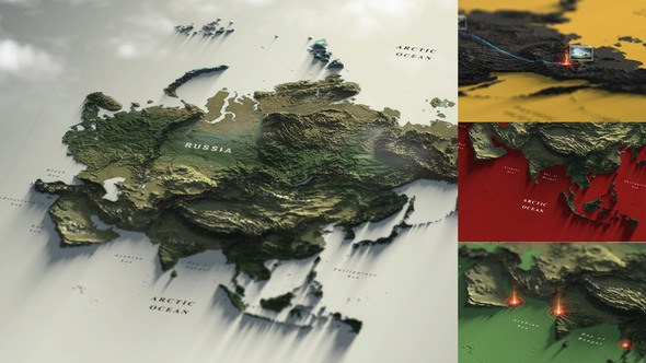 Videohive Asia Map | Russia | China | India Elements template preview
