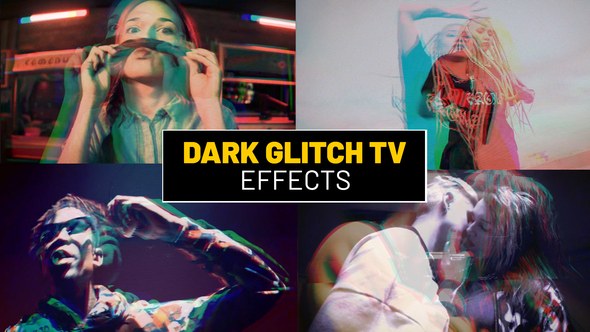 Videohive Dark Glitch TV | After Effects Elements template preview