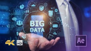 Businessman Open Hand Big Data Video Displays template preview