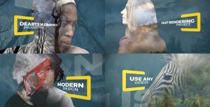 Parallax Double Exposure Video Displays template preview