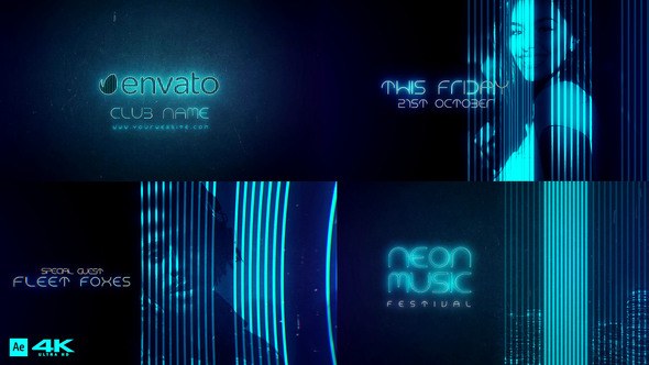 Videohive Neon Music Event Openers template preview