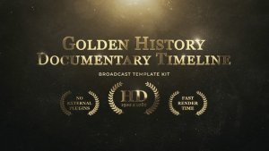 Videohive Golden History Documentary Timeline 49369028 Broadcast-packages template preview