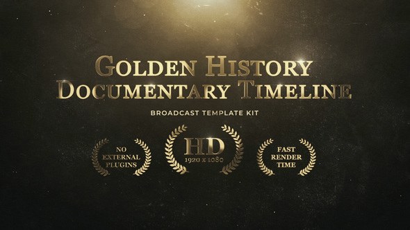 Videohive Golden History Documentary Timeline 49369028 Broadcast-packages template preview