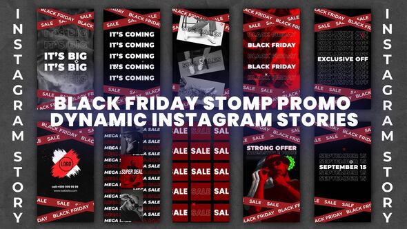 Videohive Black Friday Stomp Promo вЂ“ Dynamic Instagram Stories Template for Sales & Discounts Openers template preview