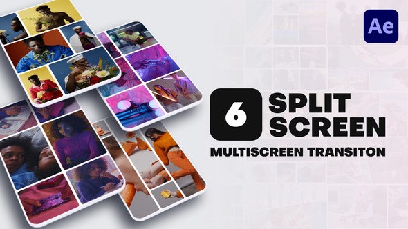 Videohive Vertical Multiscreen Transition - 6 Split Screen Elements template preview