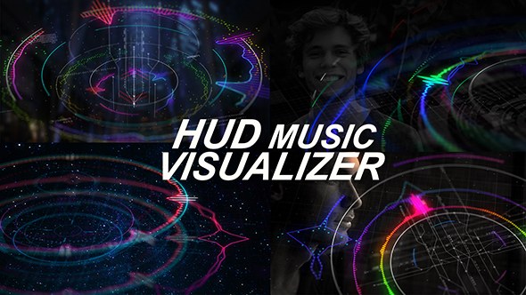 HUD Music Visualizer Video Displays template preview