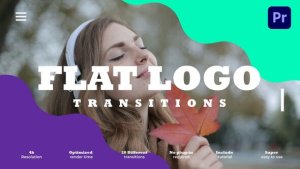 Flat Logo Transitions Premiere Pro template preview