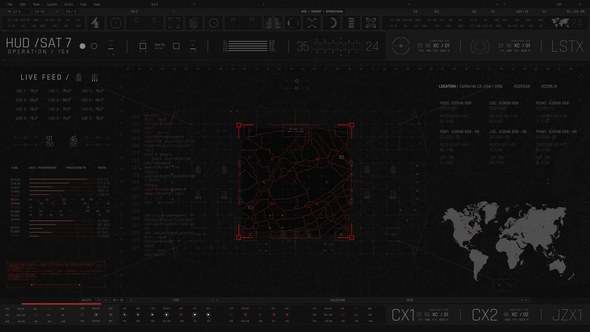 Videohive HUD Covert Operations Satellite 7 Elements template preview
