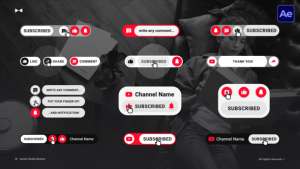 Videohive Social Media Buttons  AE Logo Stings template preview