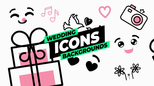 Videohive Wedding Icons Backgrounds Elements template preview