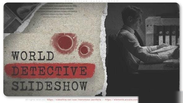 Videohive Detective Paper Intro Openers template preview