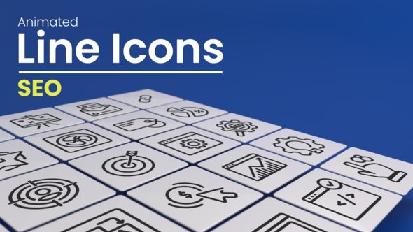 Videohive 50 Animated SEO Line Icons Infographics template preview