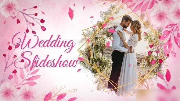 Videohive wedding Pink Watercolor Slideshow Openers template preview