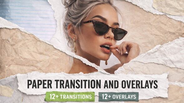 Paper Transition and Overlays Bundle Elements template preview