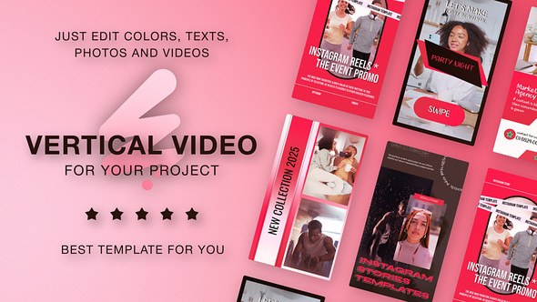 Videohive Instagram Vertical Reel Pink Red Product Promo template preview