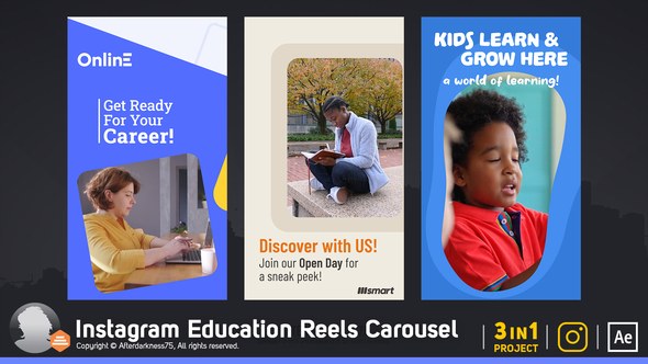 Videohive Instagram Education Reels Carousel Product Promo template preview