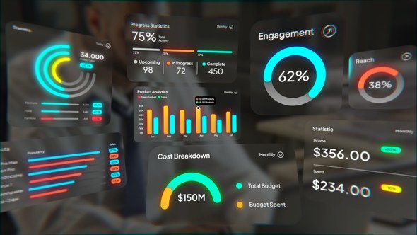 Videohive Analytic Glass Infographic Elements template preview