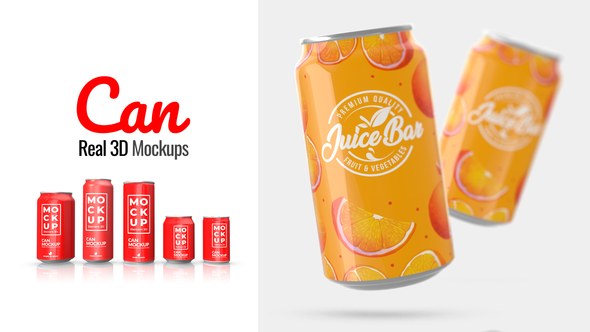 Videohive Can Real 3D Mockups Product Promo template preview