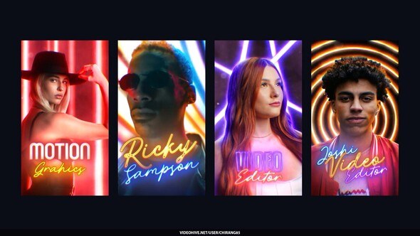 Videohive Neon Poster Stories Product Promo template preview