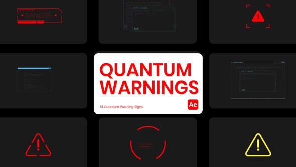 Videohive Quantum Warning for After Effects Titles template preview