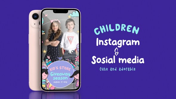 Videohive Kids Instagram Stories 46140096 Video Displays template preview