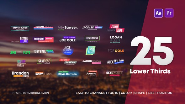 Videohive Lower Third Titles Pack Titles template preview