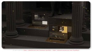 Videohive Golden Dust Laptop Mockup Product Promo template preview