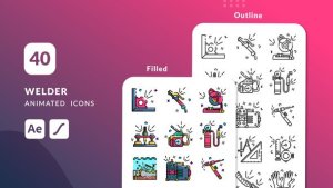 Videohive Welder Animated Icons | After Effects Elements template preview