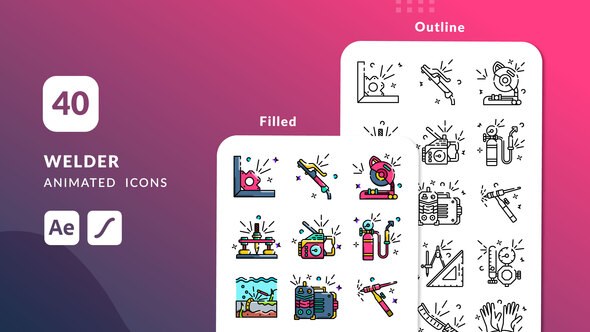 Videohive Welder Animated Icons | After Effects Elements template preview