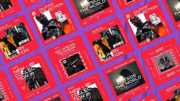Videohive Mask Futuristic Techwear Post Product Promo template preview