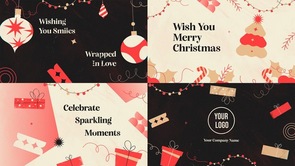 Videohive Minimal Christmas Wishes Openers template preview